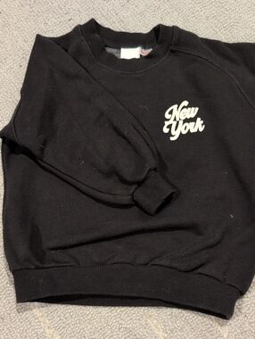 Zara Black Sweatshirt with White "New York" Script